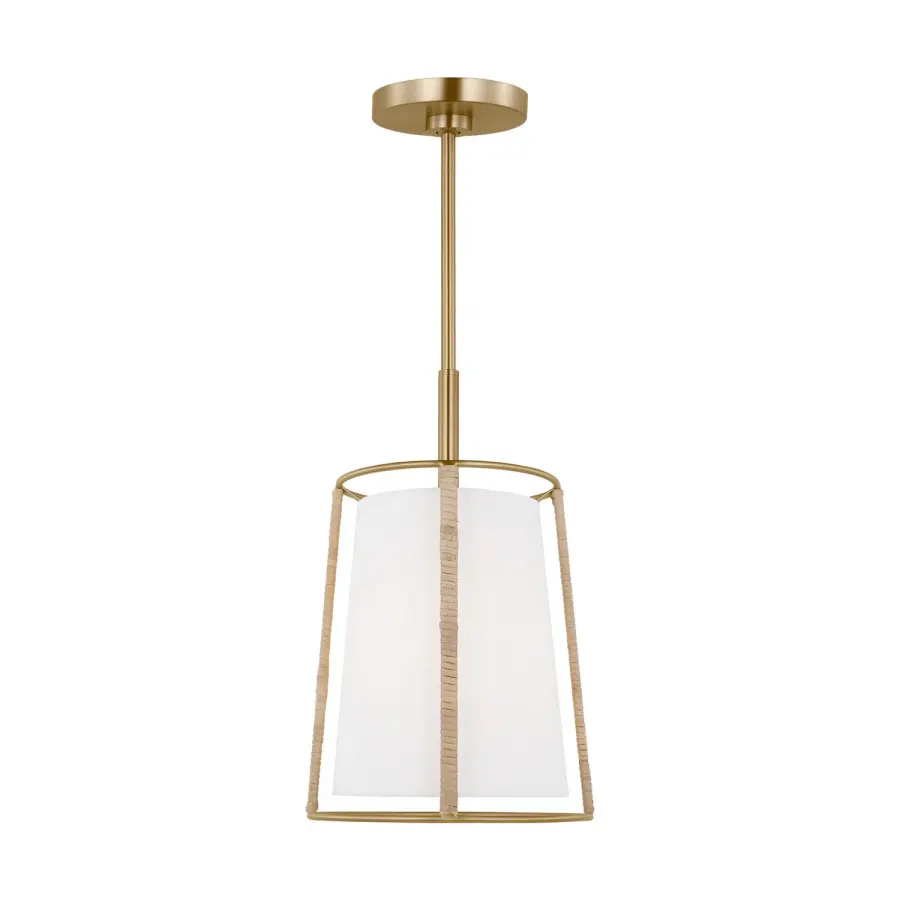 Cortes One Light Pendant in Satin Brass