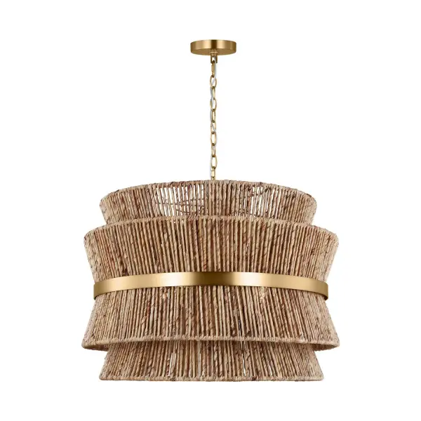 Thurlo Four Light Pendant in Satin Brass