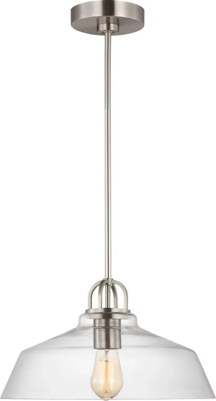 Payton Small Pendant in Brushed Steel - Image 1