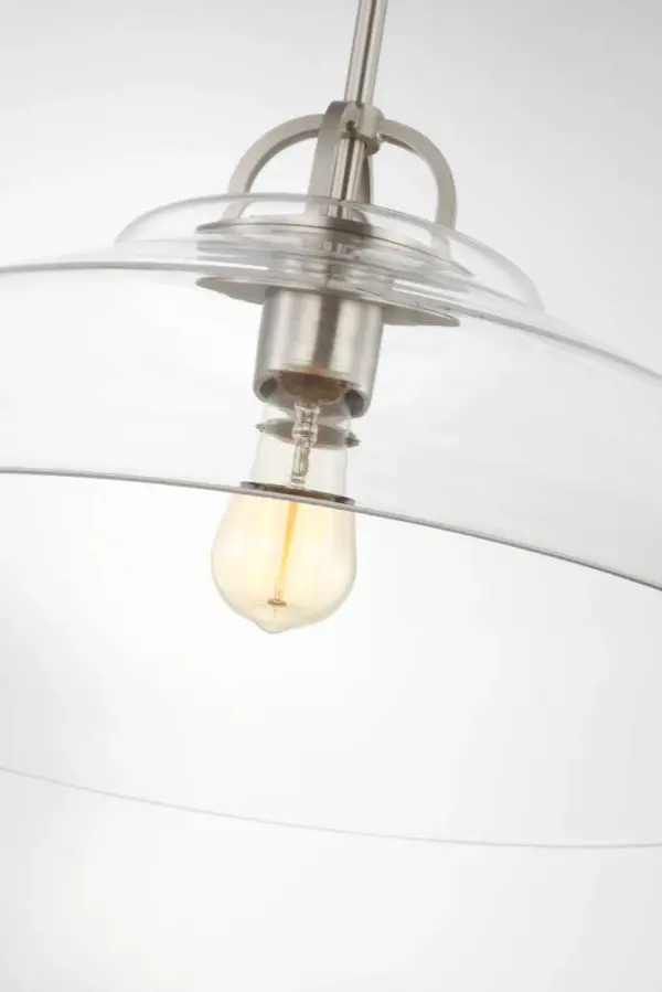 Payton Small Pendant in Brushed Steel - Image 3