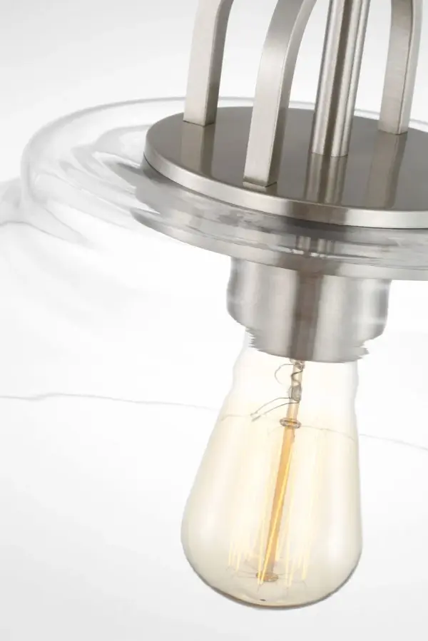 Payton Small Pendant in Brushed Steel - Image 4