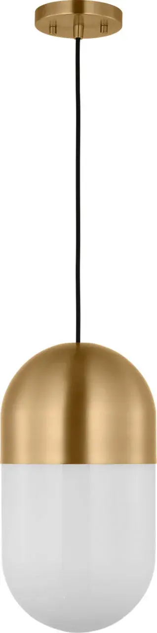 Foster Medium Pendant in Satin Brass - Image 1