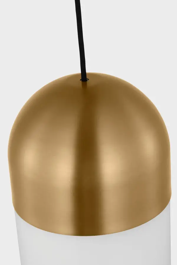 Foster Medium Pendant in Satin Brass - Image 3