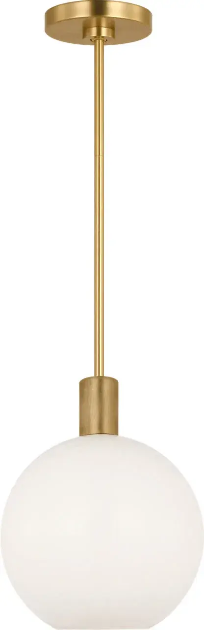 The Colewood Small Pendant offers refined style in a compact form. Its satin brass finish adds warmth and sophistication to intimate spaces, making it ideal for kitchen islands, powder rooms, or hallways. - alternate view