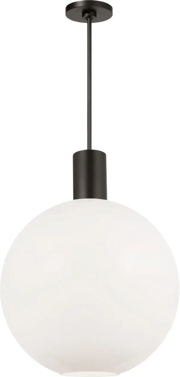 The Colewood Large Pendant combines contemporary design with industrial influences, featuring a striking Midnight Black finish. Its substantial size makes it perfect for creating focal points over dining tables and kitchen islands. - alternate view