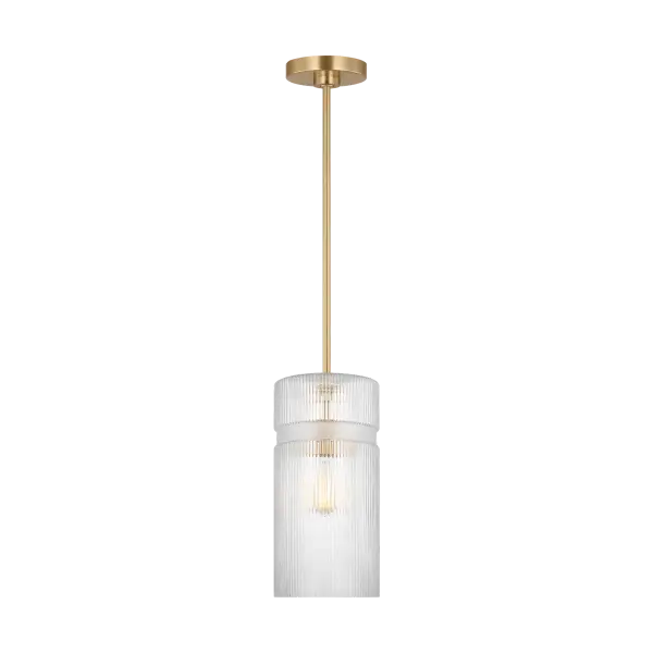 The Liouet Small Pendant delivers sophisticated style in a compact form. Its satin brass finish adds warmth and elegance to intimate spaces, making it perfect for kitchen islands, powder rooms, or as part of a grouped installation.