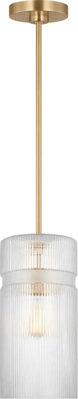 The Liouet Small Pendant delivers sophisticated style in a compact form. Its satin brass finish adds warmth and elegance to intimate spaces, making it perfect for kitchen islands, powder rooms, or as part of a grouped installation. - alternate view