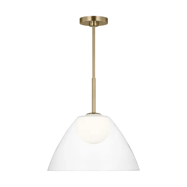 The Suma Medium Pendant features a sophisticated satin brass finish that adds warmth and elegance to any space. Its medium scale makes it versatile for dining areas, kitchen islands, or entryways.