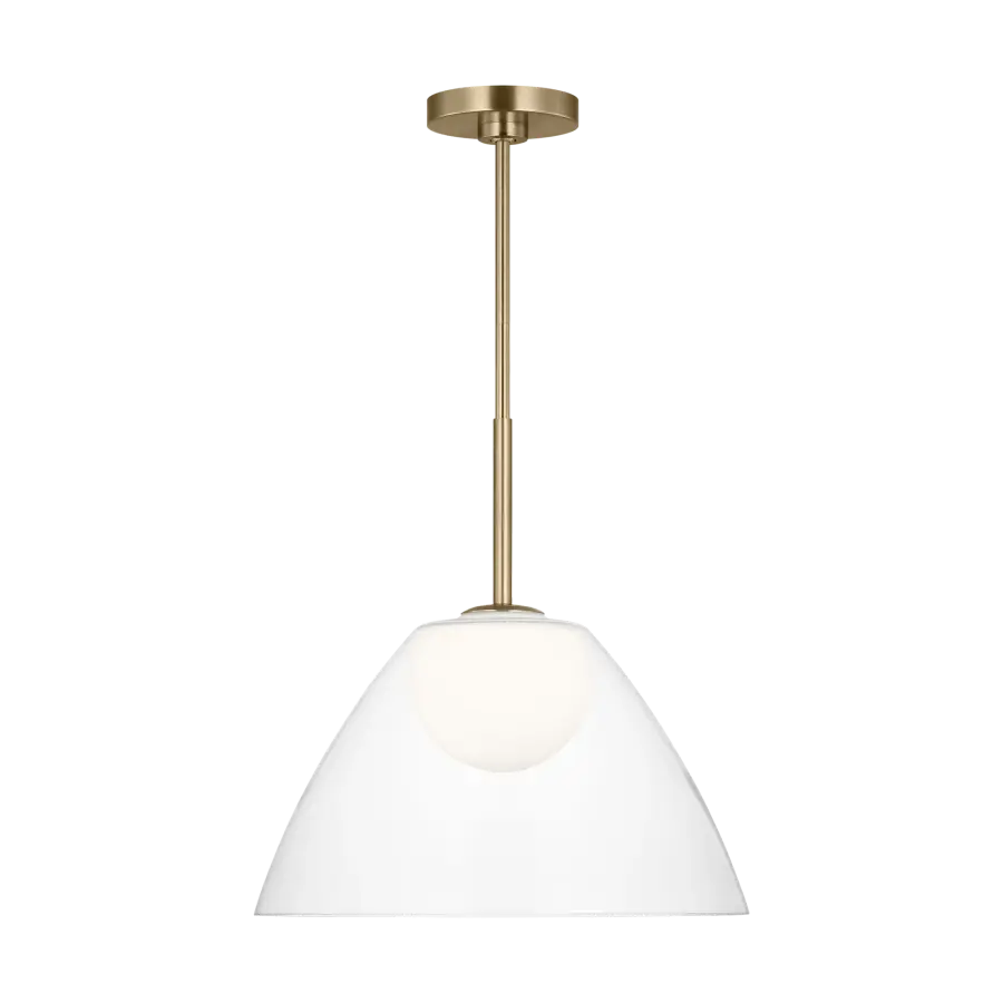 Suma Medium Pendant in Satin Brass - Image 1