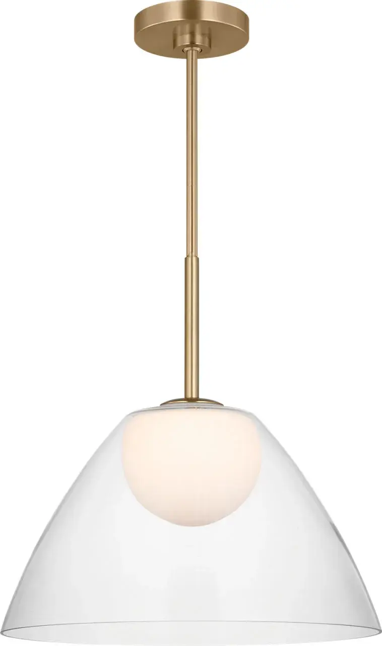 Suma Medium Pendant in Satin Brass - Image 4