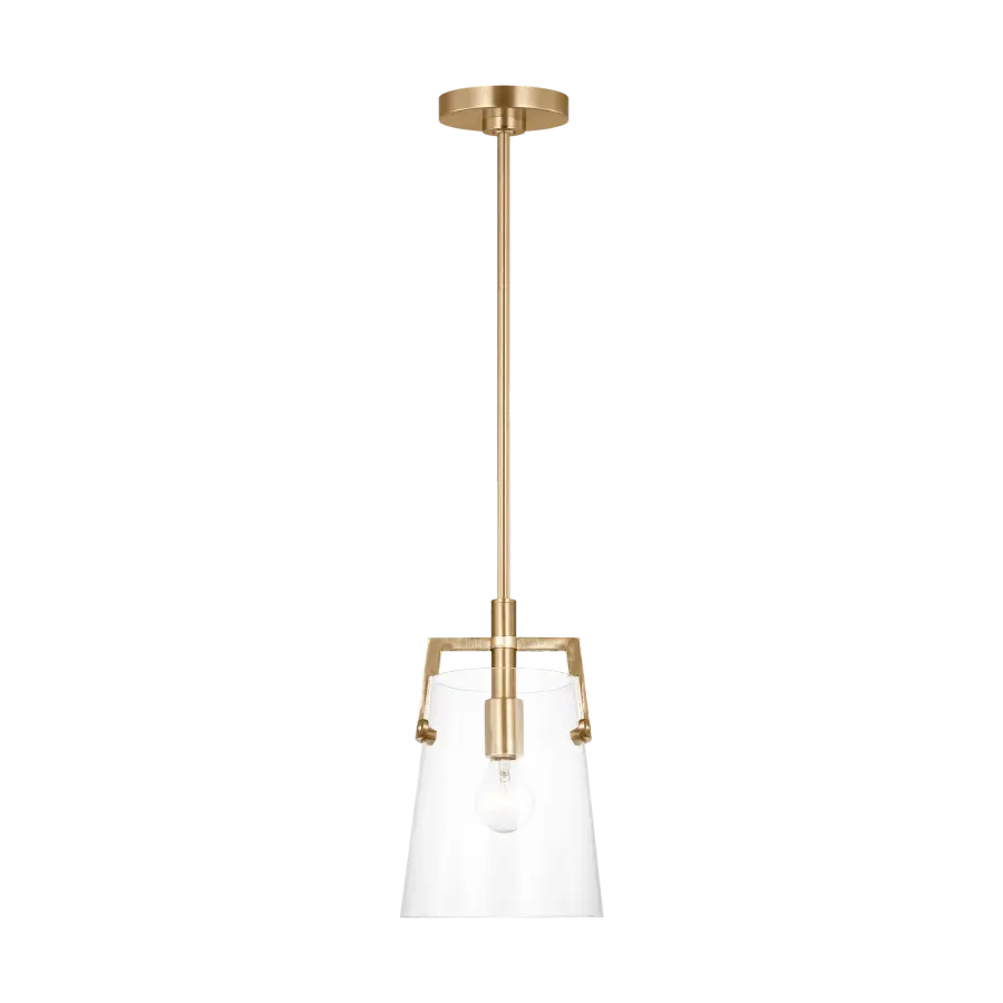 Crofton Small Pendant in Satin Brass - Image 1