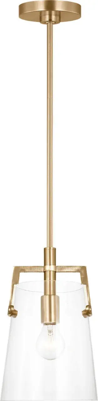 Crofton Small Pendant in Satin Brass - Image 2
