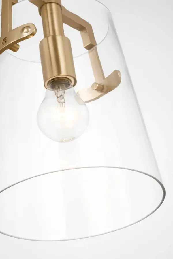 Crofton Small Pendant in Satin Brass - Image 4