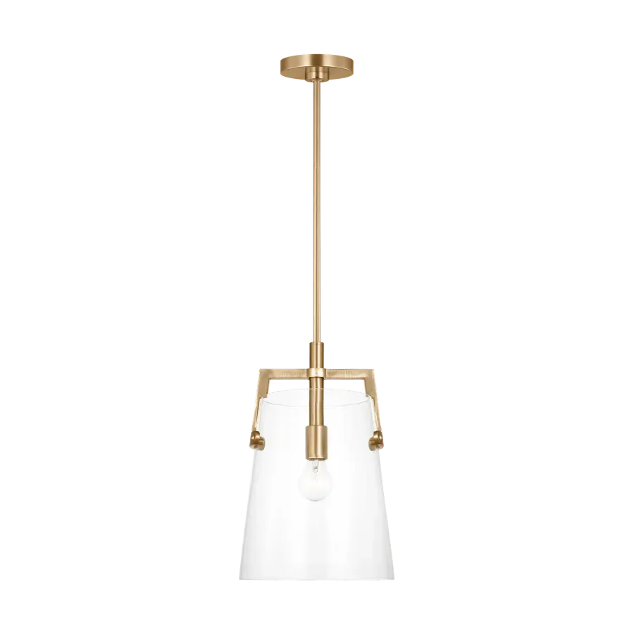 Crofton Medium Pendant in Satin Brass - Image 1