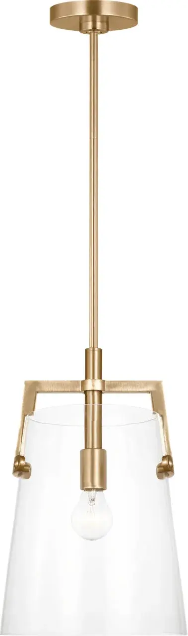 Crofton Medium Pendant in Satin Brass - Image 3