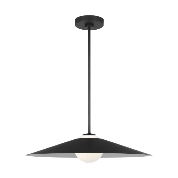 The Astra Medium Pendant delivers modern sophistication with its clean lines and striking Midnight Black finish. Perfect for kitchen islands, dining areas, or commercial spaces seeking contemporary elegance.