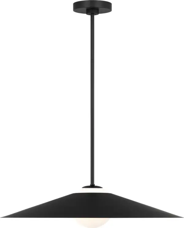 The Astra Medium Pendant delivers modern sophistication with its clean lines and striking Midnight Black finish. Perfect for kitchen islands, dining areas, or commercial spaces seeking contemporary elegance. - alternate view