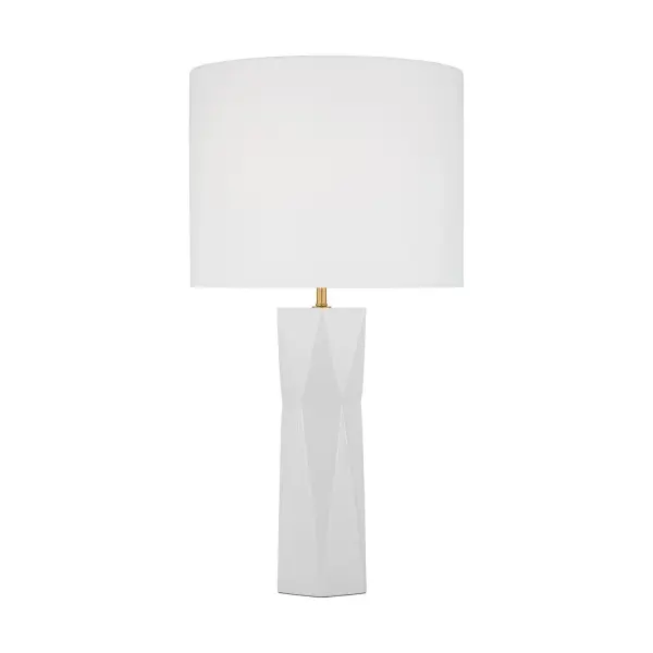 The Fernwood table lamp delivers sophisticated style with its textured resin column and gleaming gold base accents. Perfect for adding refined ambiance to bedrooms and offices without overwhelming smaller spaces.