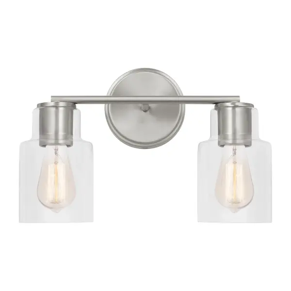 Sayward Two Light Bath Sconce in Brushed Steel