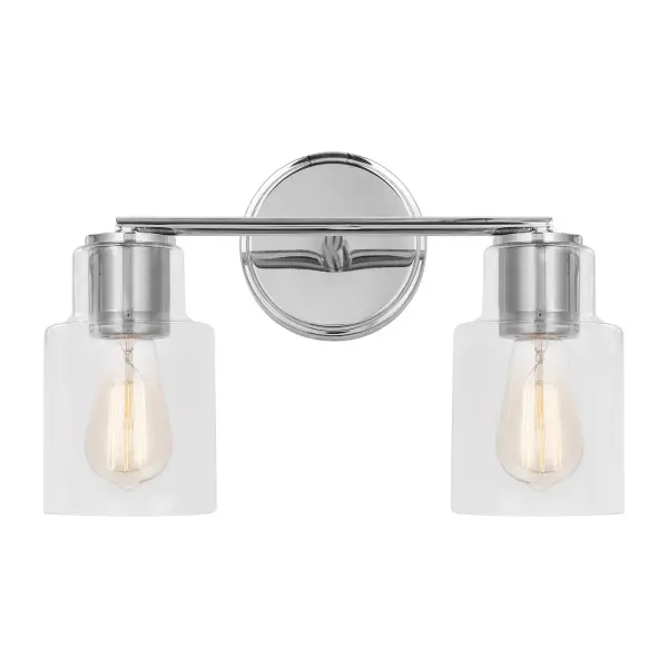 The Sayward delivers clean, functional lighting with a timeless design that coordinates effortlessly with most bath hardware. Clear glass shades showcase filament bulbs beautifully, while the chrome finish adds a polished touch.