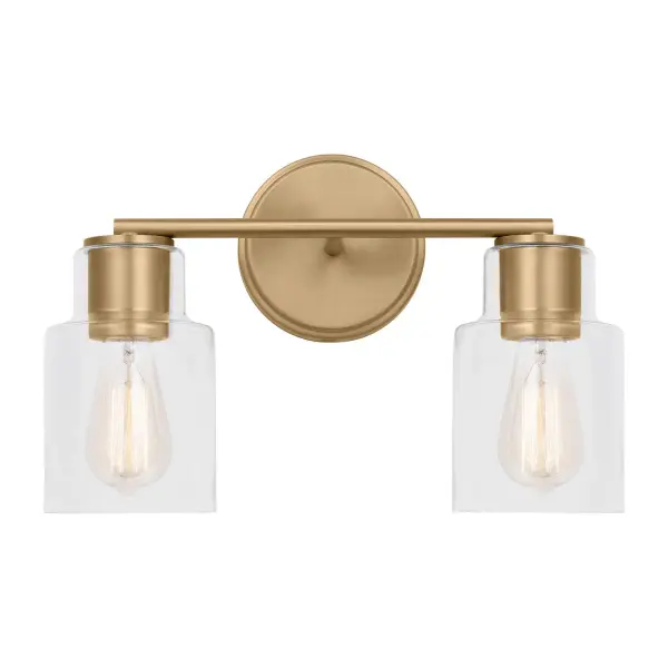 Sayward Two Light Bath Sconce in Satin Brass