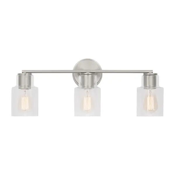 Sayward Three Light Bath Sconce in Brushed Steel