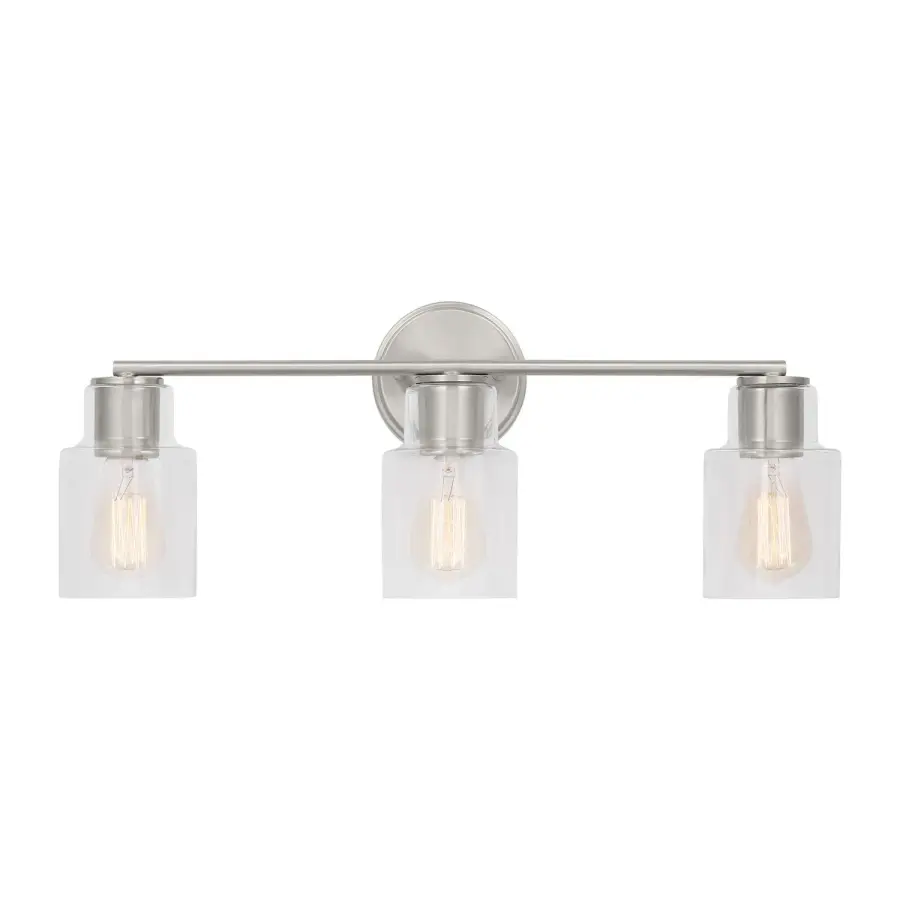 Sayward Three Light Bath Sconce in Brushed Steel