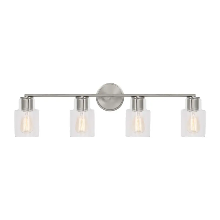 Sayward Four Light Bath Sconce in Brushed Steel