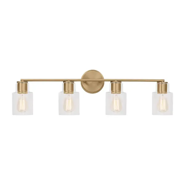 Sayward Four Light Bath Sconce in Satin Brass