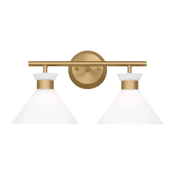 Belcarra Two Light Bath Sconce in Satin Brass