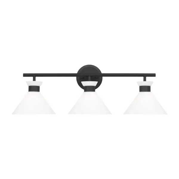 Belcarra Three Light Bath Sconce in Midnight Black