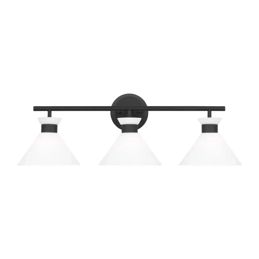 Belcarra Three Light Bath Sconce in Midnight Black