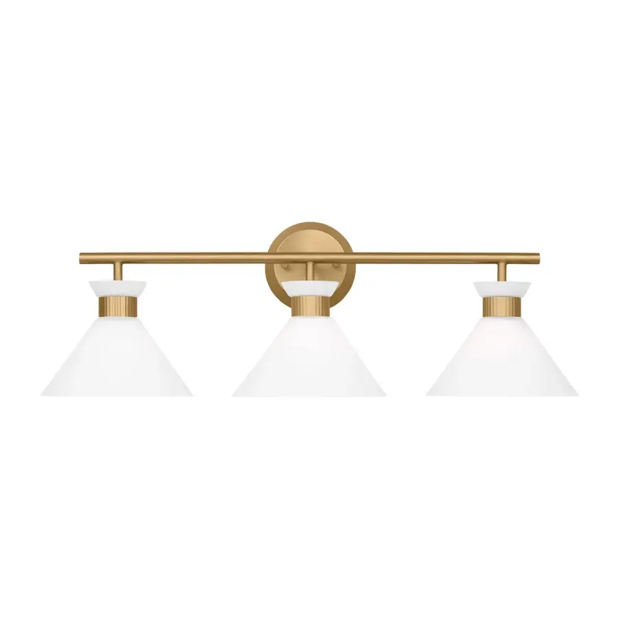 Belcarra Three Light Bath Sconce in Satin Brass
