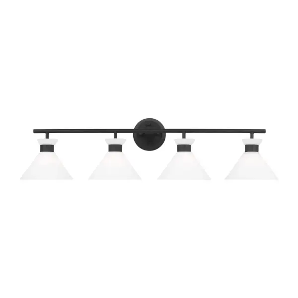 Belcarra Four Light Bath Sconce in Midnight Black