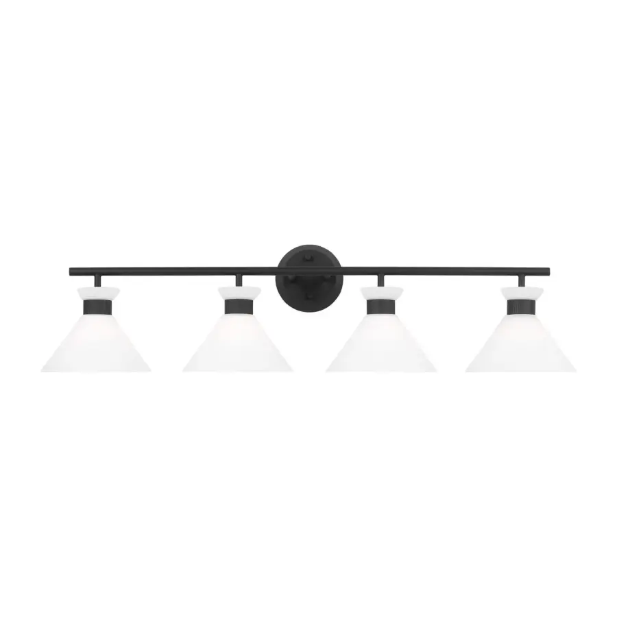 Belcarra Four Light Bath Sconce in Midnight Black
