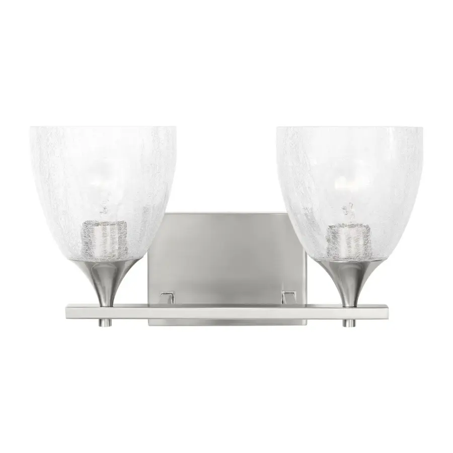 Toffino Two Light Vanity in Brushed Nickel