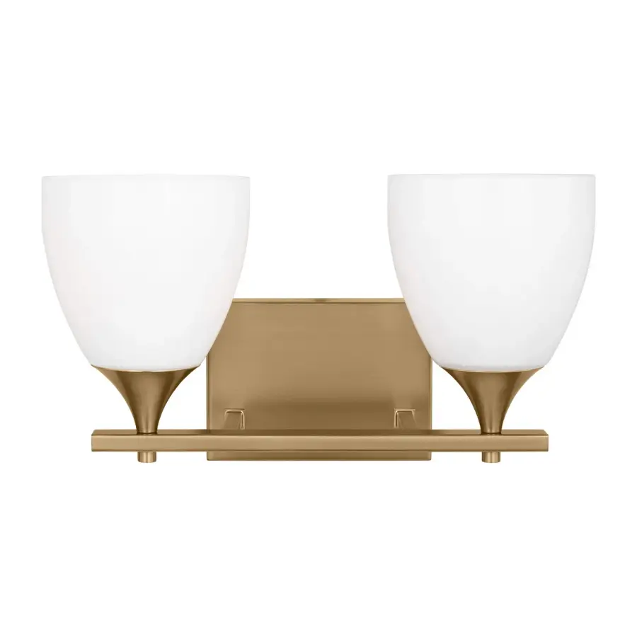 Toffino Two Light Bath Sconce in Satin Brass