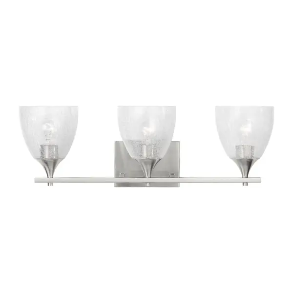 Toffino Three Light Vanity in Brushed Nickel