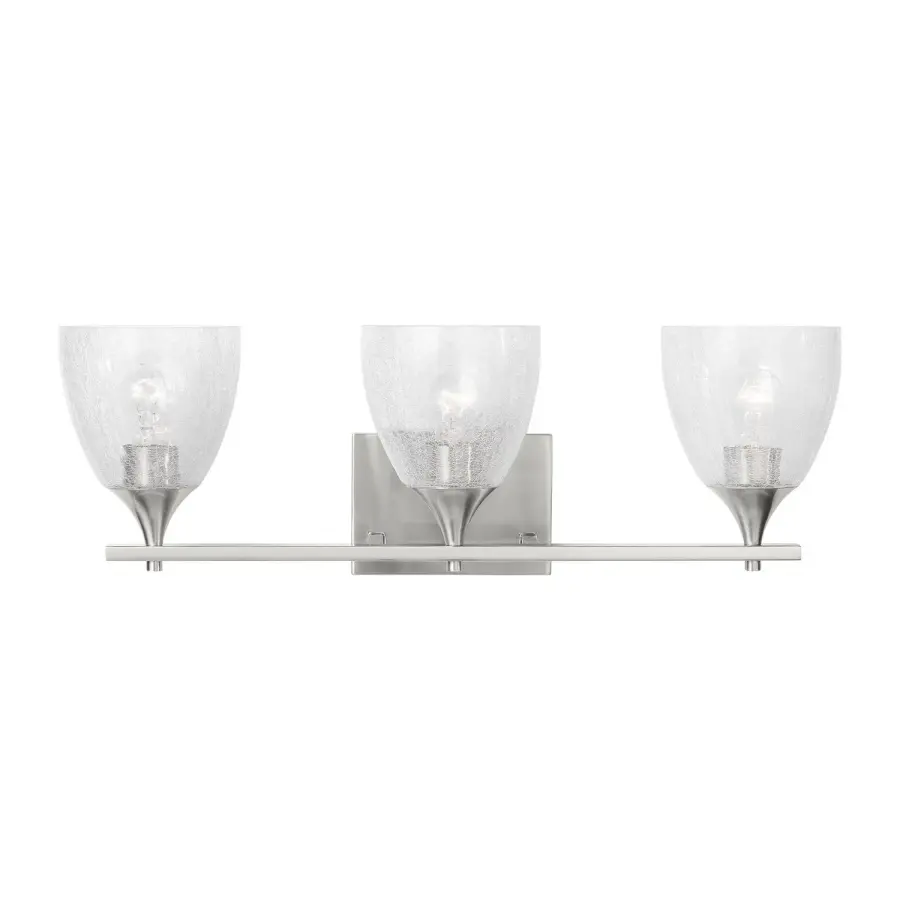 Toffino Three Light Vanity in Brushed Nickel