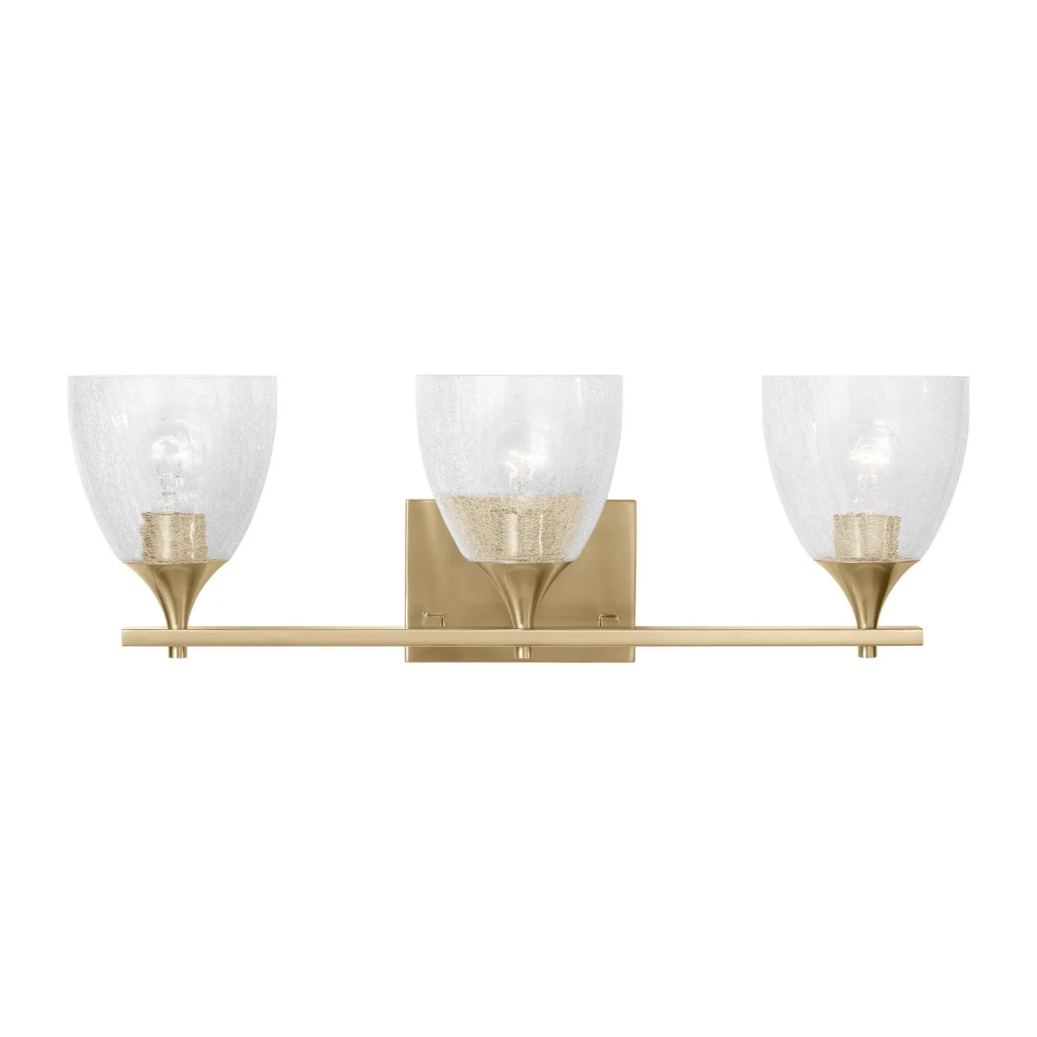 Toffino Three Light Vanity in Satin Brass