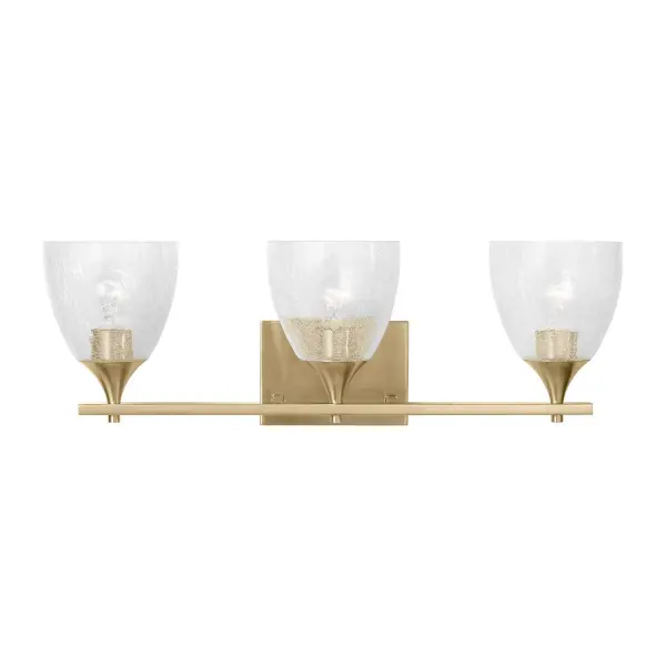 Toffino Three Light Vanity in Satin Brass