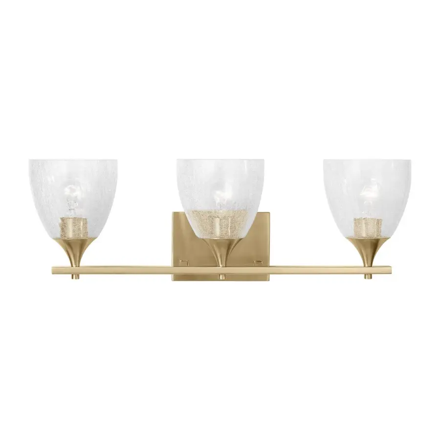 Toffino Three Light Vanity in Satin Brass