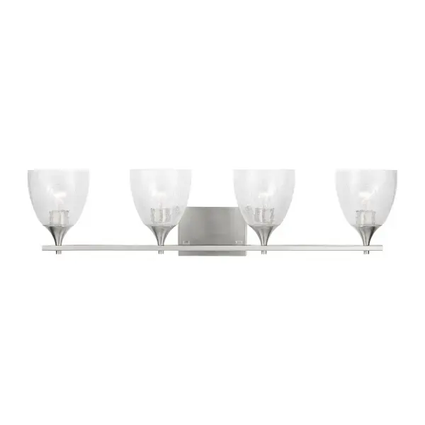 Toffino Four Light Vanity in Brushed Nickel