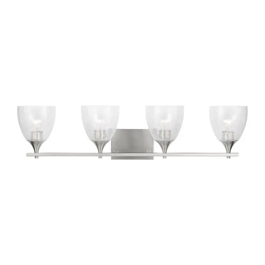 Toffino Four Light Vanity in Brushed Nickel