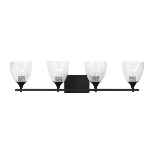 Toffino Four Light Vanity in Midnight Black
