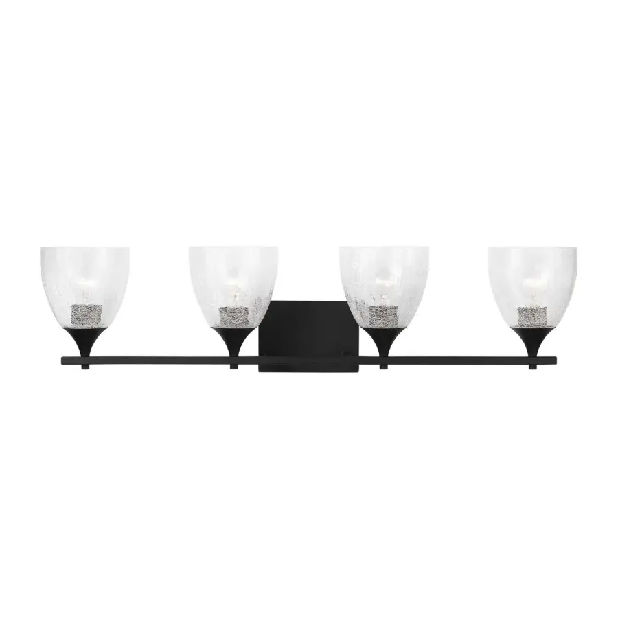 Toffino Four Light Vanity in Midnight Black