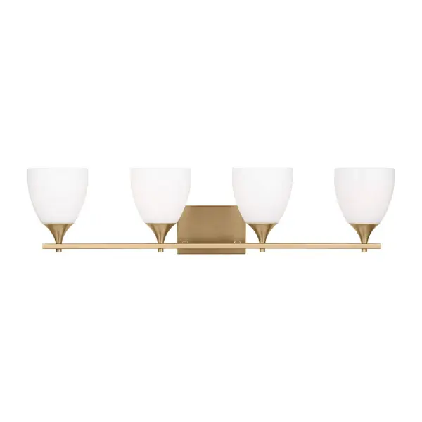Toffino Four Light Bath Sconce in Satin Brass