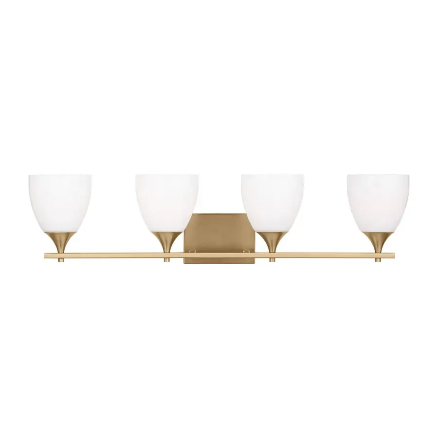 Toffino Four Light Bath Sconce in Satin Brass