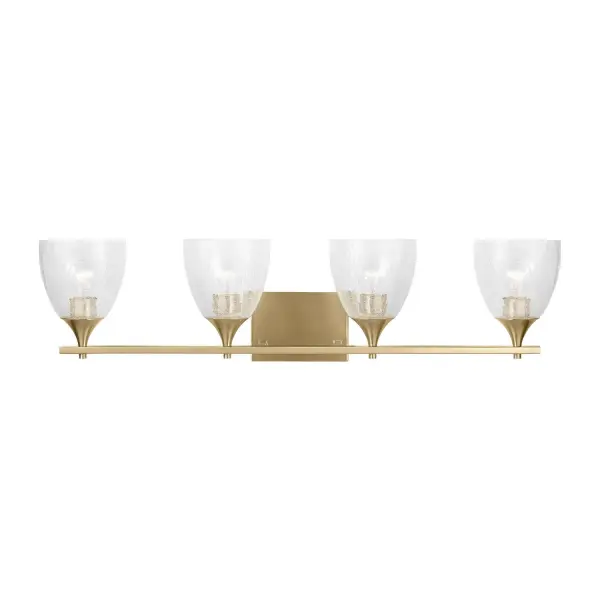 Toffino Four Light Vanity in Satin Brass