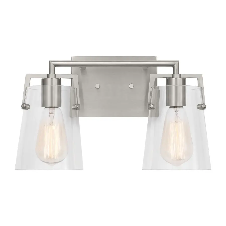 Crofton Two Light Bath Sconce in Brushed Steel